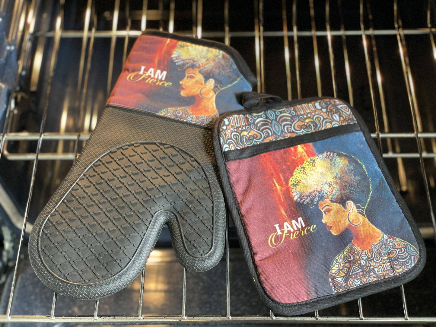 Oven Mitt and Pot Holder Set I Am Fierce