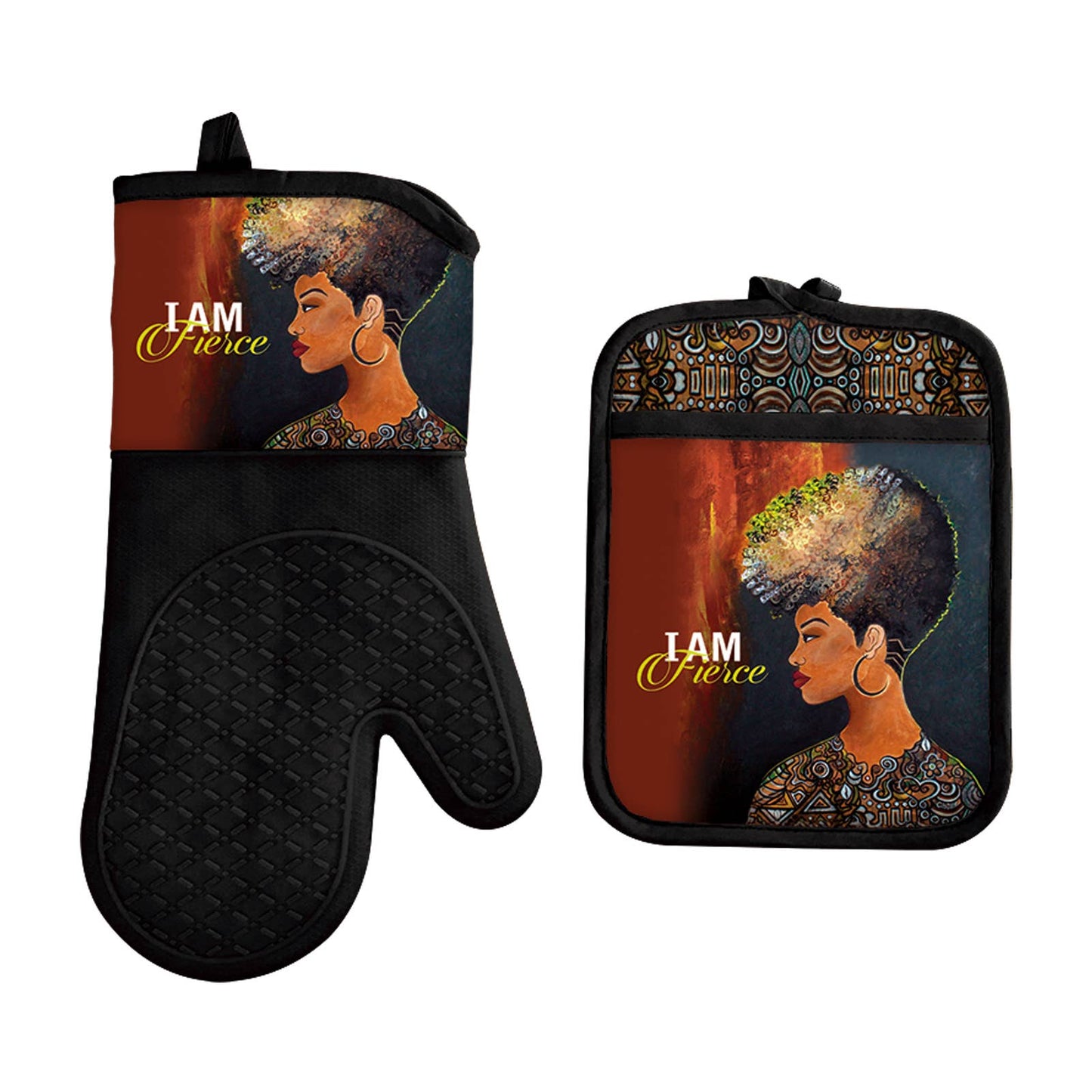Oven Mitt and Pot Holder Set I Am Fierce