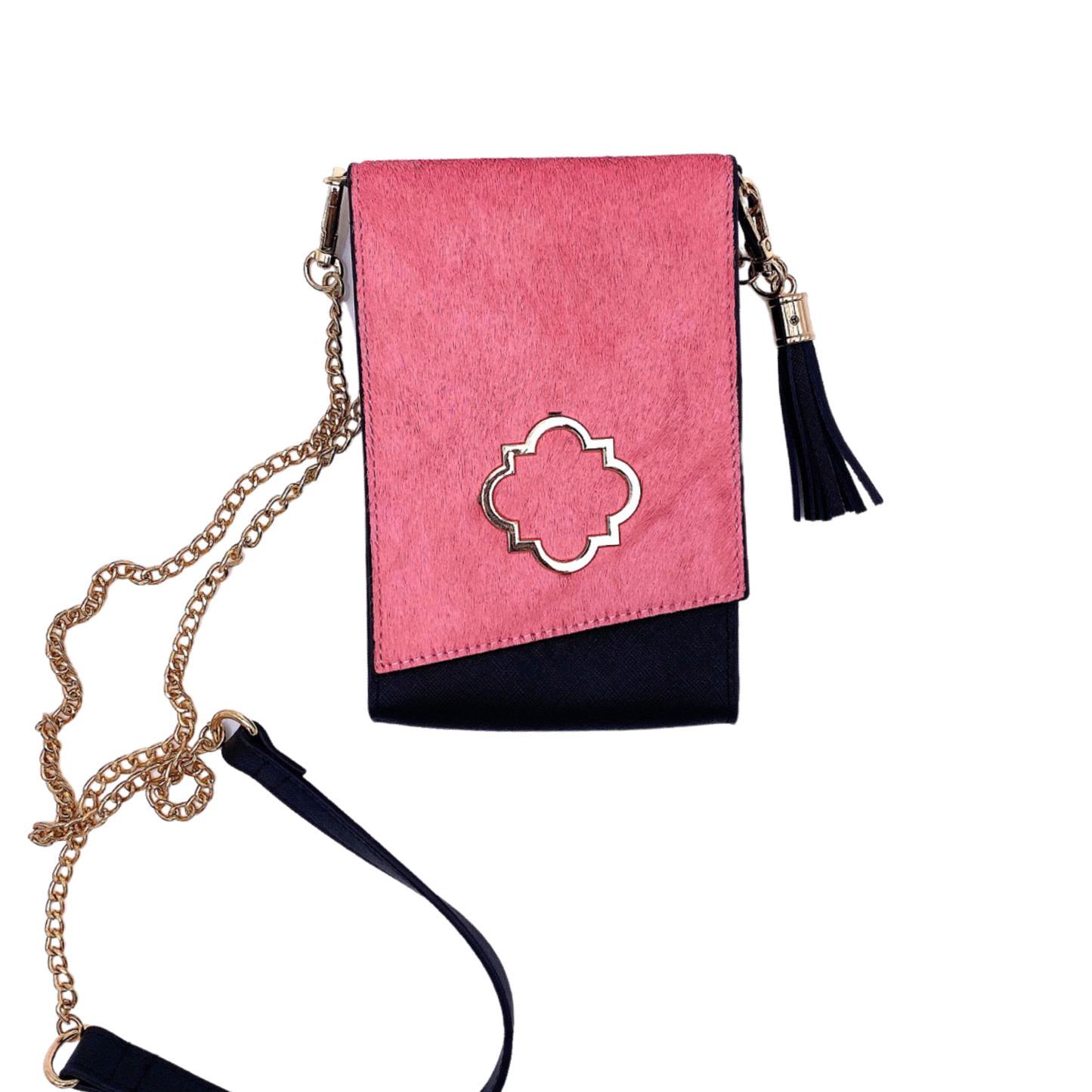 Go-Go Phone Crossbody in Pink/Black
