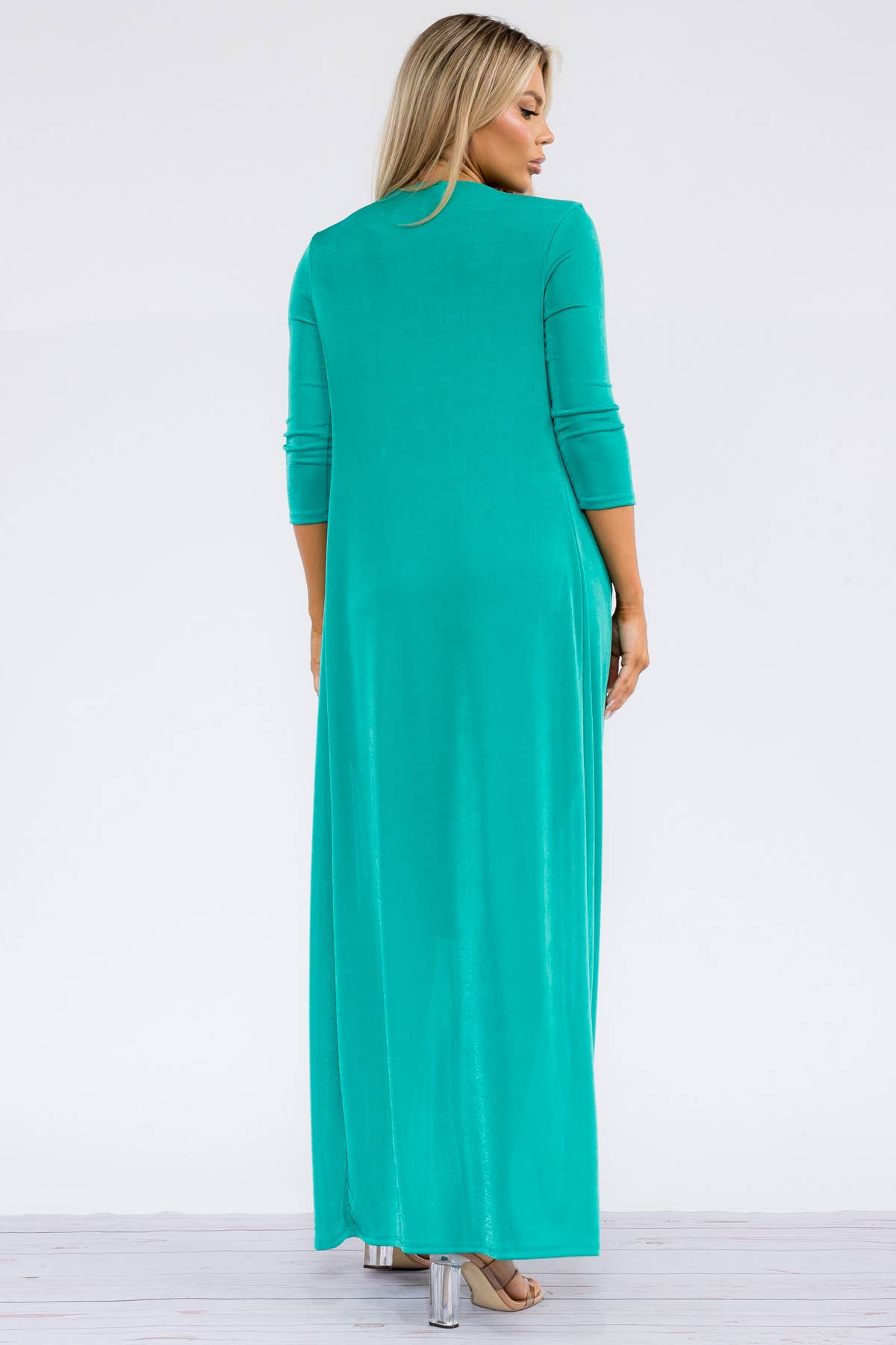 HH636R-S - 2 PC Tube Dress and Duster: Black / L