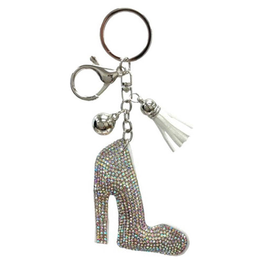 RHINESTONE HIGH HEEL KEYCHAIN WITH TASSEL, KC476X 005: -