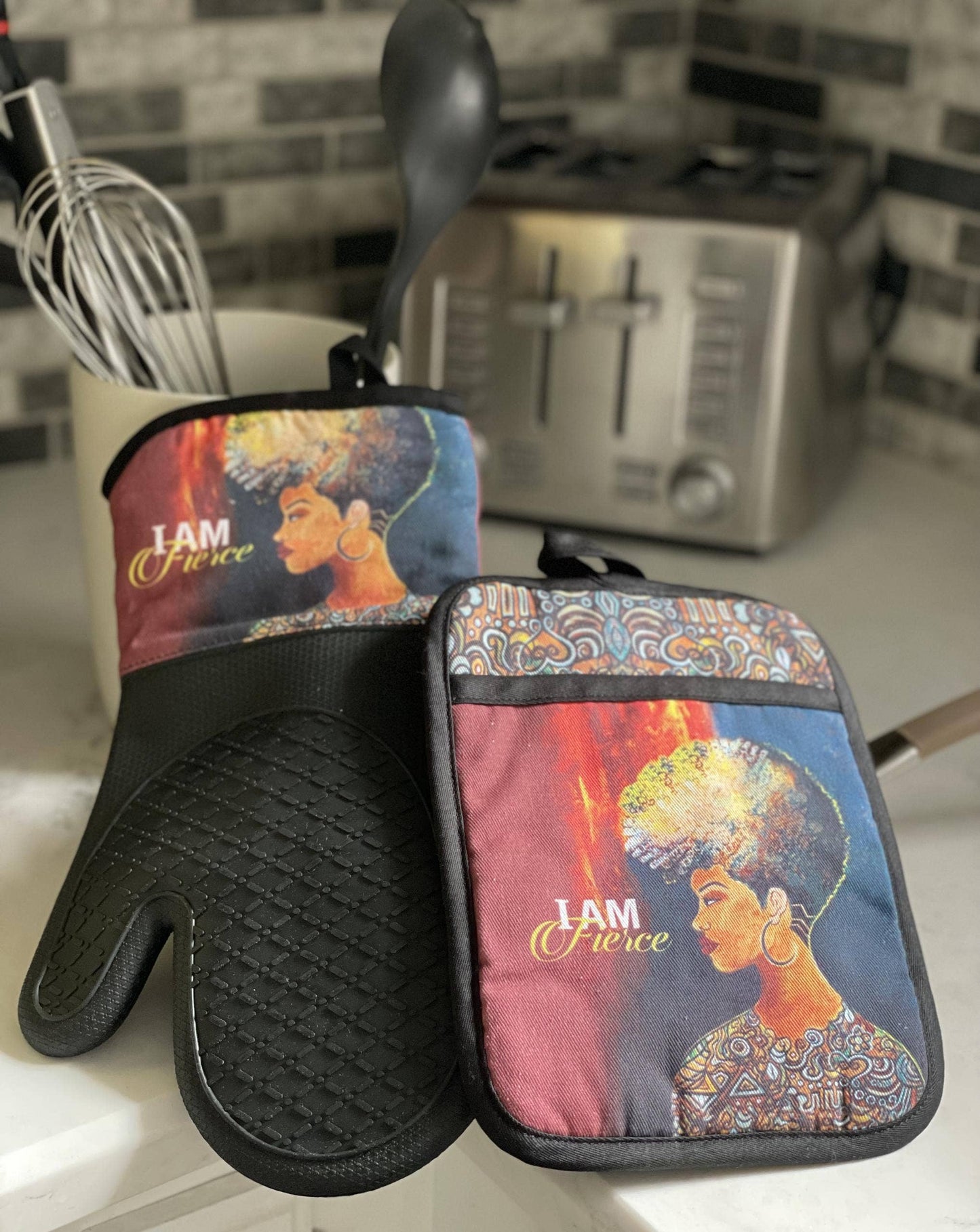 Oven Mitt and Pot Holder Set I Am Fierce