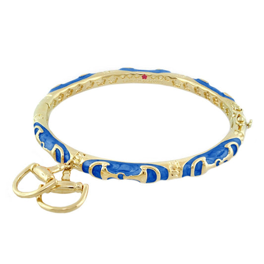 Horsebit Enamel Equestrian Bangle: SMALL=6.5" CIRCUMFERENCE