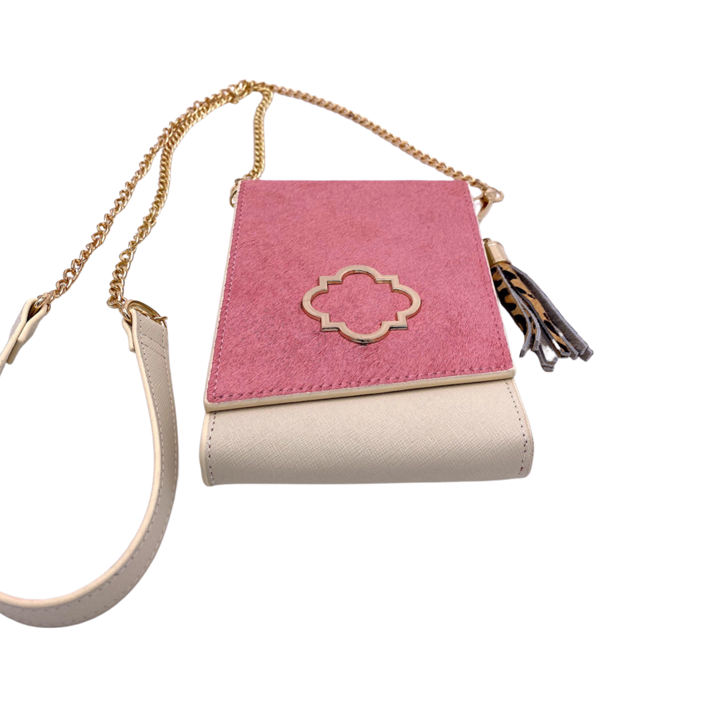 Go-Go Phone Crossbody in Pink/Ivory