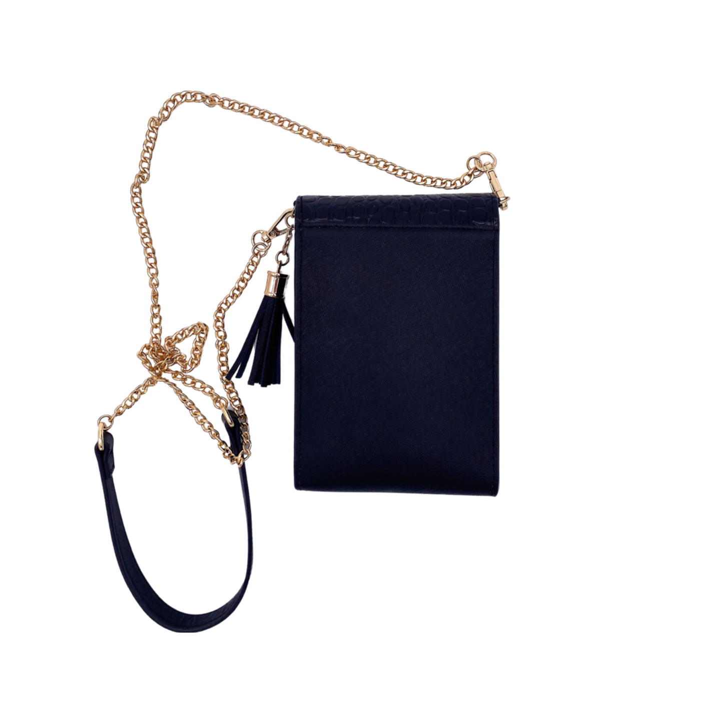 Go-Go Phone Crossbody in Black Croc