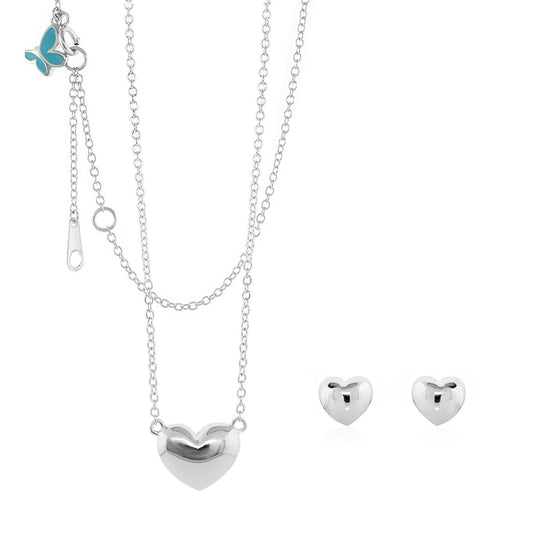 Sydney Leigh Heart Necklace & Earrings Set: 16 Inches